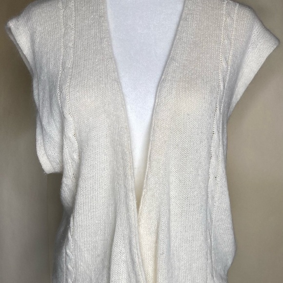 Vintage Liz Baker Angora Rabbit Hair Silk Neutral Minimalistic Sweater Vest 18W - Picture 8 of 11